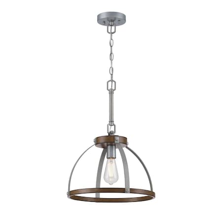 Westinghouse Pendant SemiFlush- 60W Oak Lane Barnwood Galvanized Steel Accents 6127500